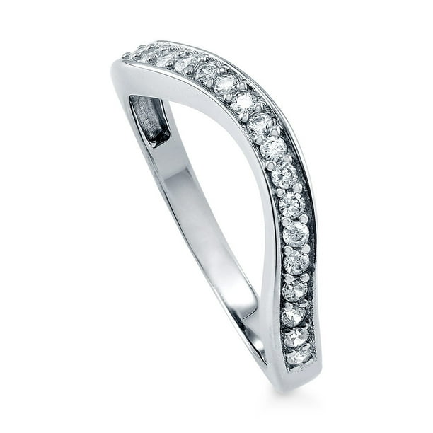 Buy For Less Pave Set Clear Cubic Zirconia Eternity Band Ring Rhodium Plated Sterling Silver 